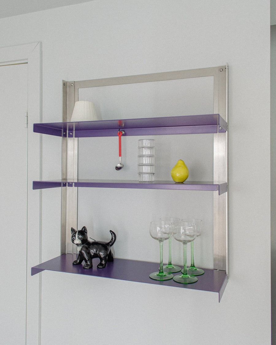 Small wall shelf - Stainless Steel / Blackberry metallic