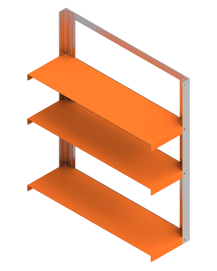 Small wall shelf - Stainless Steel / Bright Orange